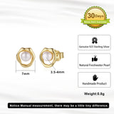 Cultured Freashwater Pear 14K Gold Plated 925 Sterling Silver Flower Shaped Earrings