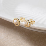 Cultured Freashwater Pear 14K Gold Plated 925 Sterling Silver Flower Shaped Earrings