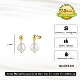 Cultured Freshwater Pearl 14K Gold Plated 925 Sterling Silver Irregular Baroque Earrings