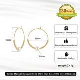 Cultured Freashwater Pear 14K Gold Plated 925 Sterling Silver Large Single Pearl Earrings