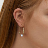 Cultured Freashwater Pear 14K Gold Plated 925 Sterling Silver Large Single Pearl Earrings