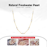 Cultured Freashwater Pearl 14K Gold Plated 925 Sterling Silver White Pearl Necklace