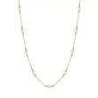 Cultured Freashwater Pearl 14K Gold Plated 925 Sterling Silver White Pearl Necklace