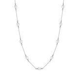 Cultured Freashwater Pearl 14K Gold Plated 925 Sterling Silver White Pearl Necklace