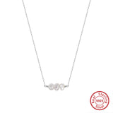 Cultured Freshwater Pearl 14K Gold Plated 925 Sterling Silver Three Pearl Necklace
