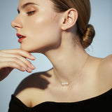 Cultured Freshwater Pearl 14K Gold Plated 925 Sterling Silver Three Pearl Necklace