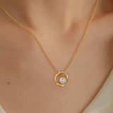 Cultured Freashwater Pear 14K Gold Plated 925 Sterling Silver Flower Shaped Necklace