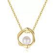 Cultured Freashwater Pear 14K Gold Plated 925 Sterling Silver Flower Shaped Necklace