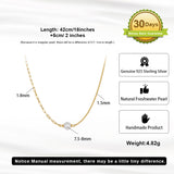 Cultured Freshwater Pearl 14K Gold Plated 925 Sterling Silver Paperclip Necklace