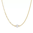 Cultured Freshwater Pearl 14K Gold Plated 925 Sterling Silver Paperclip Necklace