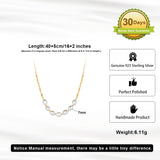 Cultured Freshwater Pearl 14K Gold Plated 925 Sterling Silver Patchwork Necklace