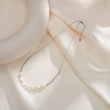Cultured Freshwater Pearl 14K Gold Plated 925 Sterling Silver Patchwork Necklace