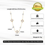 Cultured Freashwater Pearl 925 Sterling Silver Natural Shell Necklace