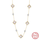 Cultured Freashwater Pearl 925 Sterling Silver Natural Shell Necklace