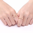 TWINKLE QUEEN Gold Plated S925 Silver Promise Ring Couple Wedding Engagement  Band for Women Men Lovers  Bridal Jewelry Gifts
