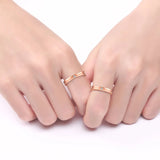 TWINKLE QUEEN Gold Plated S925 Silver Promise Ring Couple Wedding Engagement  Band for Women Men Lovers  Bridal Jewelry Gifts