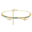 Cultured Freshwater Pearl 14K Gold Plated 925 Silver Ocean Blue Tennis Bracelet