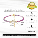 Natural Freshwater Pearl 925 Sterling Silver Purple Mica Bracelet