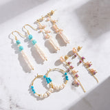 Natural Freshwater Pearl Turquoise 14K Gold Plated 925 Sterling Silver Earrings