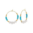 Natural Freshwater Pearl Turquoise 14K Gold Plated 925 Sterling Silver Earrings