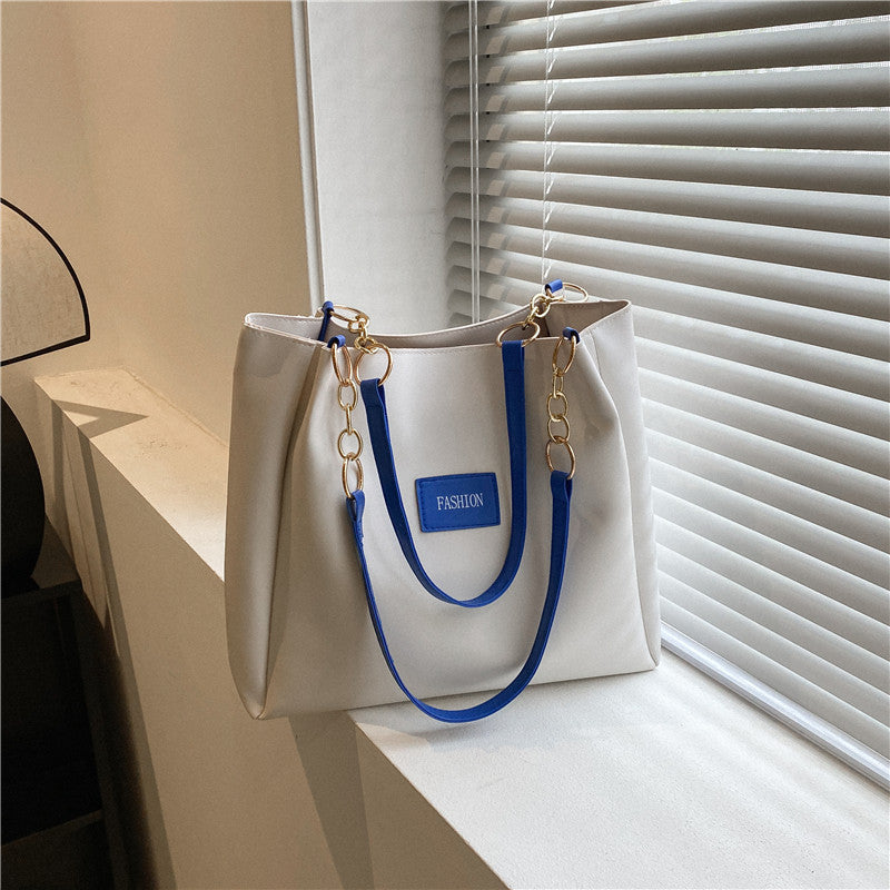 Korean Style Texchy Large Capacity Tote Bag Women's 2025 New Fashionable Fashionable Casual Student Class Bag Shoulder Bag