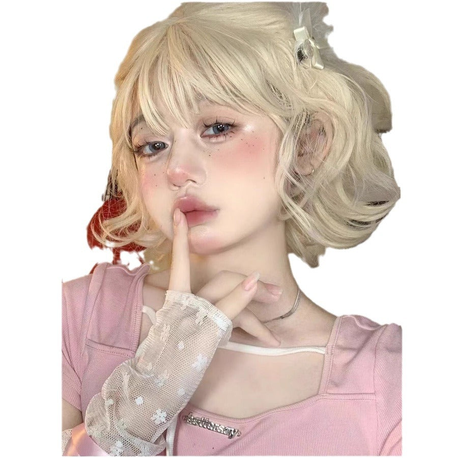 Wig Women's Short Hair Curly Hair Full Head Cover 2025 New Imitation Hair Natural Fashion Mid-length Wool Roll Wig Cover 4.3 3 Evaluations Within a year 60 + Box Deal