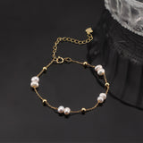 Cultured Freshwater Pearl Irregular 925 Sterling Silver Gypsophila Bracelet
