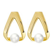 Cultured Freashwater Pear 14K Gold Plated 925 Sterling Silver Triangle Earrings