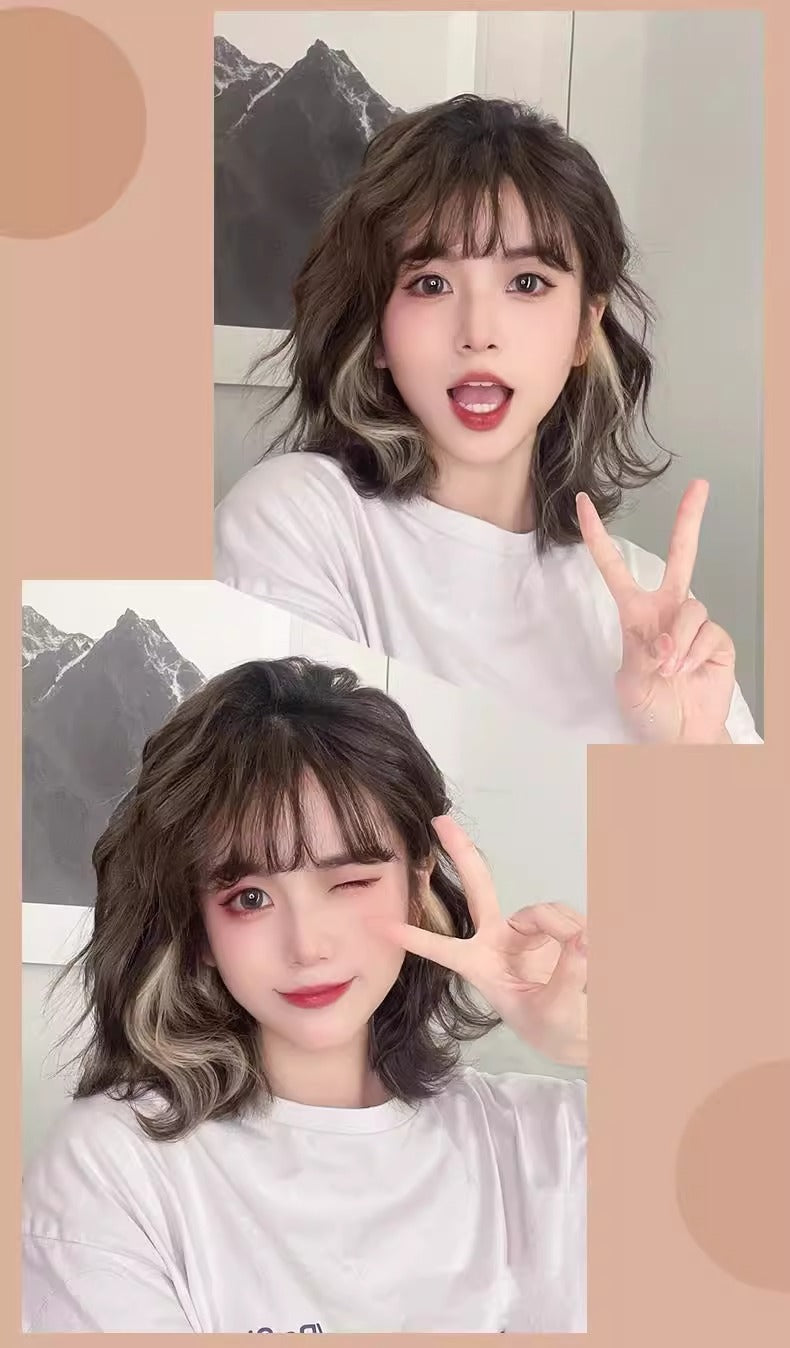 Wig Women's Short Hair Curly Hair Full Head Cover 2025 New Imitation Hair Natural Fashion Mid-length Wool Roll Wig Cover 4.3 3 Evaluations Within a year 60 + Box Deal