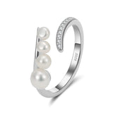 Cultured Freashwater Pear 14K Gold Plated 925 Sterling Silver Adjustable Ring