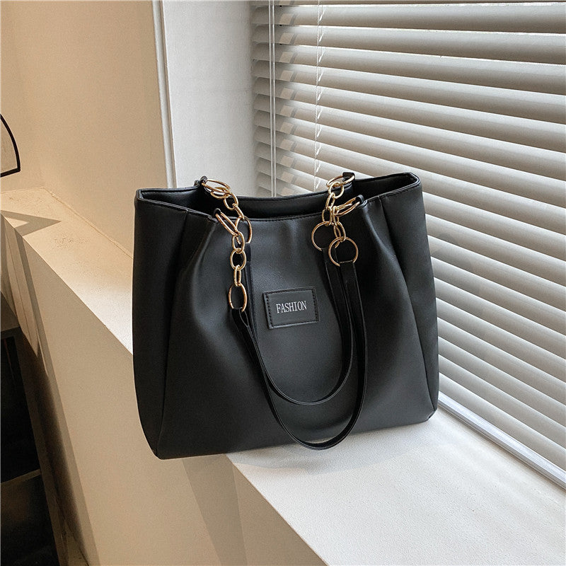 Korean Style Texchy Large Capacity Tote Bag Women's 2025 New Fashionable Fashionable Casual Student Class Bag Shoulder Bag