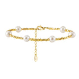 Cultured Freshwater Pearl Irregular 925 Silver Vintage Bracelet