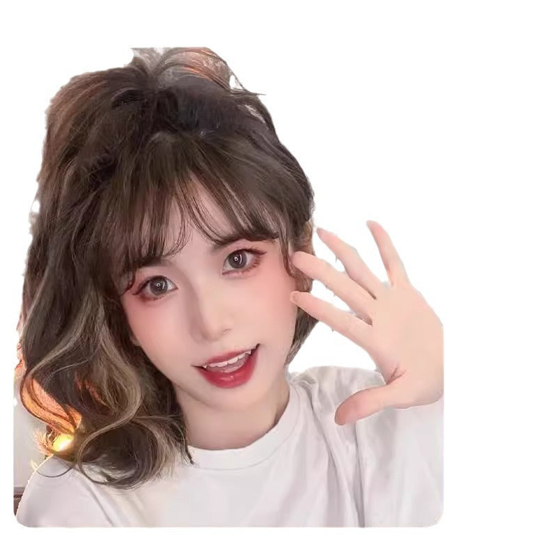 Wig Women's Short Hair Curly Hair Full Head Cover 2025 New Imitation Hair Natural Fashion Mid-length Wool Roll Wig Cover 4.3 3 Evaluations Within a year 60 + Box Deal