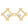 925 Sterling Silver French Style Natural Pearl Geometric Earrings for Women, Unique and Chic Fashion Jewelry