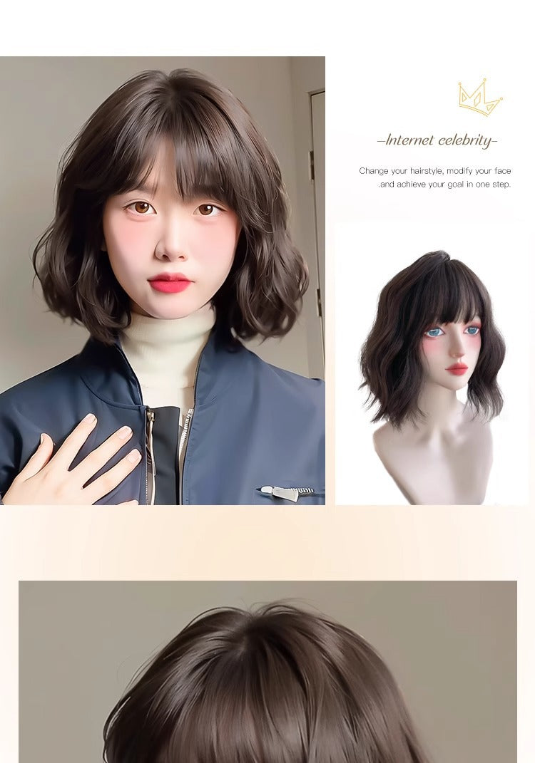 Wig Women's Short Hair Curly Hair Full Head Cover 2025 New Imitation Hair Natural Fashion Mid-length Wool Roll Wig Cover 4.3 3 Evaluations Within a year 60 + Box Deal