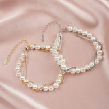 Shell Pearl 14K Gold Plated 925 Sterling Silver Shell Bead Wrap Bracelet