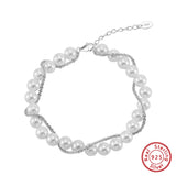 Shell Pearl 14K Gold Plated 925 Sterling Silver Shell Bead Wrap Bracelet