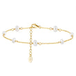 Natural Freshwater Pearls 14K Gold Plated 925 Sterling Silver Baroque Bead Anklet