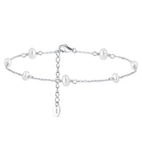 Natural Freshwater Pearls 14K Gold Plated 925 Sterling Silver Baroque Bead Anklet