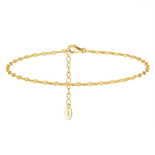 14K Gold Plated 925 Sterling Silver Anklet