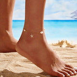 Freshwater Pearl 925 Sterling Silver 14K Gold Plated Starfish Anklet