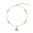 Freshwater Pearl 925 Sterling Silver 14K Gold Plated Starfish Anklet