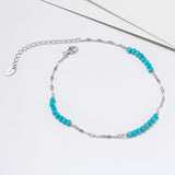 Turquoise 14K Gold Plated 925 Sterling Silver Anklet
