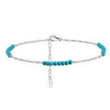 Turquoise 14K Gold Plated 925 Sterling Silver Anklet