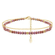 14K Gold Plated 925 Sterling Silver Purple Mica Double Anklet