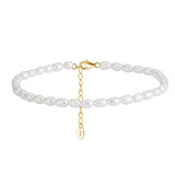 Cultured Freashwater Pearl 14K Gold Plated 925 Sterling Silver Fully Beaded Bracelet