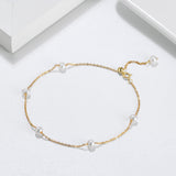 Cultured Freashwater Pearl 14K Gold Plated Irregular 925 Sterling Silver 4MM Baroque Bracelet