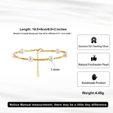 Cultured Freshwater Pearl Irregular 925 Silver Vintage Bracelet