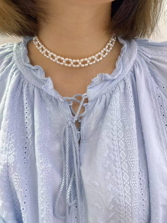 Natural Freshwater Pearl Neckless Delicate lace romantic vintage necklace