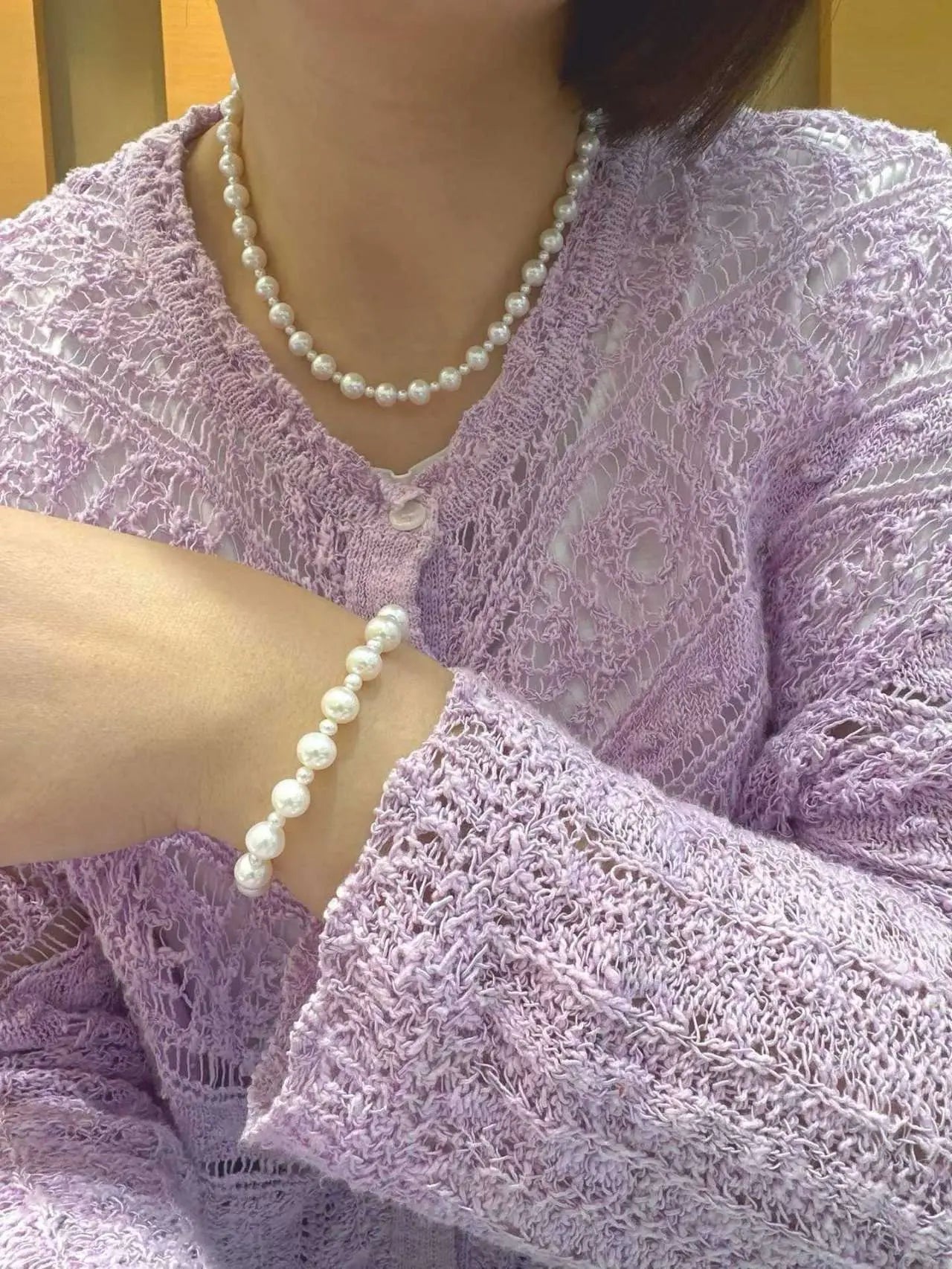 The most cost-effective set of freshwater pearl 8.5mm necklaces and bracelet with s925 silver